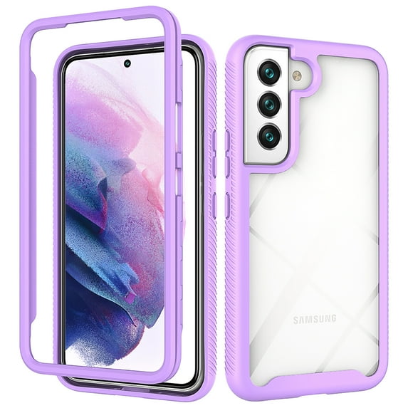 Feishell Slim Case for Samsung Galaxy S23 6.1 inch,Shock Absorption Two-layer Protection Hard PC & Soft TPU Transparent Anti-Scratch Lightweight Clear Ultra Thin Phone Case,Purple