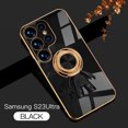 thumbnail image 1 of Feishell Slim Case for Samsung Galaxy S23 Ultra,Stylish Plating Cute Astronaut Portable Finger Ring Kickstand Shockproof Lightweight Flexible Silicone Magnetic Car Holder TPU Phone Case,Black, 1 of 12