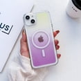 thumbnail image 1 of Feishell Slim Case for iPhone 14 Plus,Compatible with MagSafe Charger,Shockproof Lightweight Stylish Gradient Magnetic Anti-Scratch Thin Fit Protective Phone Cover,Purple + Yellow, 1 of 10