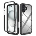 thumbnail image 1 of Feishell Slim Case for iPhone 16, Military Grade Shock Absorption Two-layer Protection Hard PC & Soft TPU Transparent Anti-Scratch Lightweight Clear Ultra Thin Phone Case,Black, 1 of 6