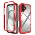 thumbnail image 1 of Feishell Slim Case for iPhone 16, Military Grade Shock Absorption Two-layer Protection Hard PC & Soft TPU Transparent Anti-Scratch Lightweight Clear Ultra Thin Phone Case,Red, 1 of 6