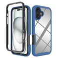 thumbnail image 1 of Feishell Slim Case for iPhone 16, Military Grade Shock Absorption Two-layer Protection Hard PC & Soft TPU Transparent Anti-Scratch Lightweight Clear Ultra Thin Phone Case,Darkblue, 1 of 6