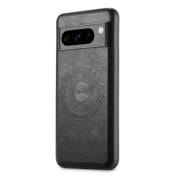 Feishell Slim Magnetic Case for Google Pixel 8a, for Women Men, Compatible with MagSafe, Vintage Classic PU Leather Shockproof Back Slim Protective Phone Case for Google Pixel 8a,Black