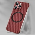 thumbnail image 1 of Feishell Slim PC Borderless Case for iPhone 13,[Compatible with Magsafe] Carbon Fiber Texture Ultra Thin Anti-Scratch Skin-friendly Frameless Shockproof Phone Case,Red, 1 of 8