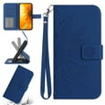 thumbnail image 1 of Feishell Slim Wallet Case for Motorola Moto G Stylus 4G (2022),for Men Women,Sunflower Embossed Pattern PU Leather Flip Cover Magnetic Closure Card Slots Stand Phone Case with Hand Strap,Darkblue, 1 of 10