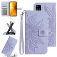 thumbnail image 1 of Feishell Slim Wallet Case for Samsung Galaxy A51 5G,for Men Women,Sunflower Embossed Pattern PU Leather Flip Cover Magnetic Closure Folio Card Slots Kickstand Phone Case with Hand Strap,Lightpurple, 1 of 11