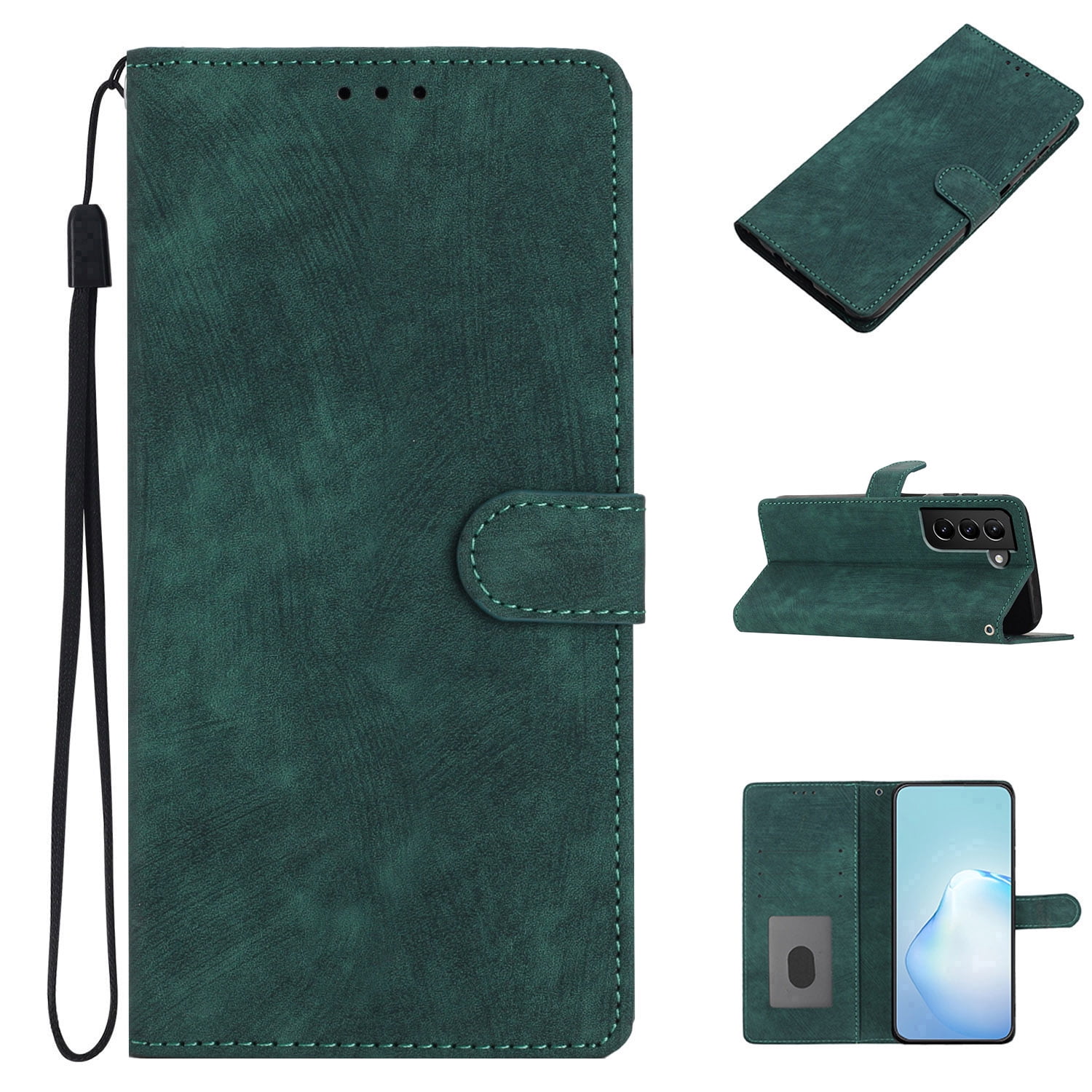 Jiajihua Case Compatible With Honor 200 Pro [PU Leather Shell Card Holder] Magnetic Clasp Kickstand Wallet Cover Blue