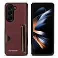 thumbnail image 1 of Feishell Slim Wallet Case for Samsung Galaxy Z Fold 6, Durable Premium PU Leather Back Credit Card Holder Slot Shock-Absorbent Lightweight Ultra Thin Protective Phone Case,Winered, 1 of 8