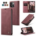thumbnail image 1 of Feishell Slim Wallet Phone Case for Apple iPhone 13 mini 5.4 inch,Premium PU Leather Magnetic Closure Folio ID Credit Card Slots Shockproof Protective Flip Kickstand Phone Cover,Winered, 1 of 11