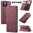 thumbnail image 1 of Feishell Slim Wallet Phone Case for Apple iPhone 14 6.1 inch,Premium PU Leather Magnetic Closure Folio ID Credit Card Slots Shockproof Protective Flip Kickstand Phone Cover,Winered, 1 of 11