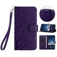 thumbnail image 1 of Feishell Slim Wallet Phone Case for Google Pixel 8,Embossed Pattern PU Leather Shockproof Magnetic Clasp Folio Flip Kickstand Card Holder Slots Phone Case with Wrist Strap,Purple, 1 of 7