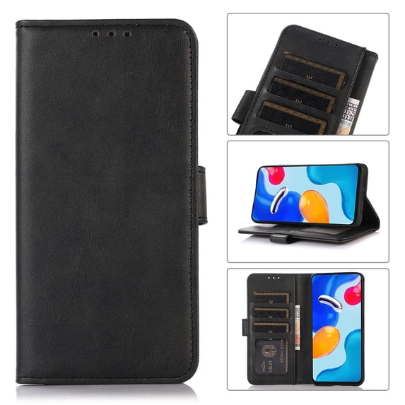 Feishell Slim Wallet Phone Case for Motorola G Pure 6.5 inch,Durable PU Leather Full Protection Shockproof Magnetic Flip Kickstand Credit Card Holder Business Style Phone Cover,Black