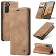 thumbnail image 1 of Feishell Slim Wallet Phone Case for Samsung Galaxy S22+ 5G 6.6 inch,Premium PU Leather Magnetic Closure Folio ID Credit Card Slots Shockproof Protective Flip Kickstand Phone Cover,Brown, 1 of 9