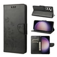 thumbnail image 1 of Feishell Slim Wallet Phone Case for Samsung Galaxy S23,Butterfly & Floral Embossed PU Leather Anti-Scratch Shockproof Magnetic Clasp Flip Kickstand Credit Card Slots Phone Cover,Black, 1 of 6