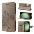 thumbnail image 1 of Feishell Slim Wallet Phone Case for Samsung Galaxy S25 Ultra ,Butterfly & Floral Embossed PU Leather Anti-Scratch Shockproof Magnetic Clasp Flip Kickstand Credit Card Slots Phone Cover,Gray, 1 of 6