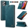 thumbnail image 1 of Feishell Slim Wallet Phone Case for iPhone 16 Pro,Premium PU Leather Magnetic Closure Folio ID Credit Card Slots Shockproof Protective Flip Kickstand Phone Cover,Blue, 1 of 10