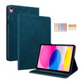 thumbnail image 1 of Feishell Smart Cover for iPad 10th Generation 10.9" (2022),Shockproof Butterfly & Flower Embossed Pattern PU Leather Folio Flip Card Slots Wallet Case Cover with Auto Wake Sleep,Blue, 1 of 9