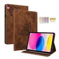 thumbnail image 1 of Feishell Smart Cover for iPad 10th Generation 10.9" (2022),Shockproof Butterfly & Flower Embossed Pattern PU Leather Folio Flip Card Slots Wallet Case Cover with Auto Wake Sleep,Brown, 1 of 9