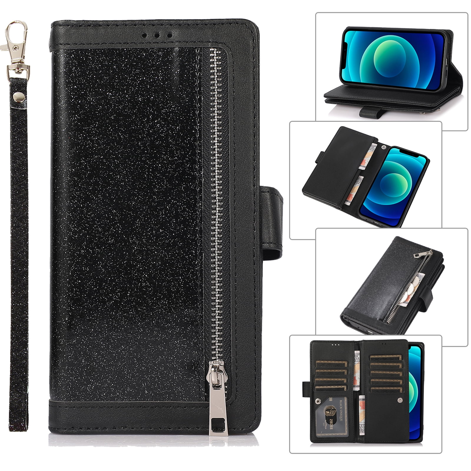 Feishell Sparkle Case For Samsung Note 20 Ultra, Women Wallet with Card ...