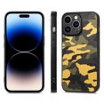 thumbnail image 1 of Feishell Supports Wireless Charging Case for iPhone 12 Pro Max,Luxury Camouflage Pattern Military Grade Camera Lens Protective PU+PC+TPU Shockproof Slim Back Cover.For iPhone 12 Pro Max,Yellow, 1 of 12