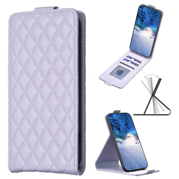 Feishell Vertical Flip Wallet Case for iPhone 16 Pro,for Women Men, Premium PU Leather with RFID Blocking Credit Card Slots Magnetic Shockproof Kickstand Phone Case for iPhone 16 Pro,Purple