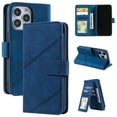 thumbnail image 1 of Feishell Wallet Case for Apple iPhone 14 Pro,Premium PU Leather Full Protection Cover with 9 Card Slots & Wrist Strap,Shockproof Magnetic Clasp Folio Flip Kickstand Phone Cover,Blue, 1 of 21