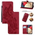 thumbnail image 1 of Feishell Wallet Case For Samsung A03S, Magnetic Folio Card Slots Holder Kickstand Premium PU Leather Butterfly Patterned Embossed with Wrist Strap Cover For Samsung Galaxy A03S, Red, 1 of 13