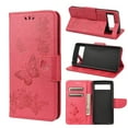 thumbnail image 1 of Feishell Wallet Case for Google Pixel 6 Pro,Retro PU Leather Butterfly Embossed Pattern Full Protection Anti-Scratch Shockproof Magnetic Clasp Flip Holder Card Slots & Cash Pocket Phone Cover,Rose, 1 of 6