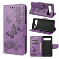 thumbnail image 1 of Feishell Wallet Case for Google Pixel 6a,Retro PU Leather Butterfly Embossed Pattern Full Protection Anti-Scratch Shockproof Magnetic Clasp Flip Holder Card Slots & Cash Pocket Phone Cover,Purple, 1 of 6