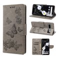 thumbnail image 1 of Feishell Wallet Case for Google Pixel 7,Retro PU Leather Butterfly Embossed Pattern Full Protection Anti-Scratch Shockproof Magnetic Clasp Flip Holder Card Slots & Cash Pocket Phone Cover,Gray, 1 of 6