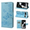 thumbnail image 1 of Feishell Wallet Case for Google Pixel 7,Retro PU Leather Butterfly Embossed Pattern Full Protection Anti-Scratch Shockproof Magnetic Clasp Flip Holder Card Slots & Cash Pocket Phone Cover,Blue, 1 of 6