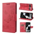 thumbnail image 1 of Feishell Wallet Case for Google Pixel 7a,Retro PU Leather Butterfly Embossed Pattern Full Protection Anti-Scratch Magnetic Clasp Flip Holder Card Slots & Cash Pocket Phone Cover,Rose, 1 of 6