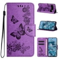 thumbnail image 1 of Feishell Wallet Case for Google Pixel 9 Pro XL,Retro PU Leather Butterfly Embossed Pattern Full Protection Anti-Scratch Magnetic Clasp Flip Holder Card Slots & Cash Pocket Phone Cover,Purple, 1 of 9