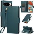 thumbnail image 1 of Feishell Wallet Case for Google Pixel 9A, Premium PU Leather Magnetic Closure Flip Kickstand Folio Case with RFID Blocking Credit Card Slots Shockproof Phone Cover with Wrist Strap,Green, 1 of 7