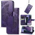 thumbnail image 1 of Feishell Wallet Case for Motorola G Pure,Butterfly & Flower Embossed PU Leather TPU Inner Shell Magnetic Flip Stand Card Slots Shockproof Protective Phone Cover,Purple, 1 of 4