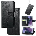 thumbnail image 1 of Feishell Wallet Case for Motorola Moto G Power 2021,Butterfly & Flower Embossed PU Leather TPU Inner Shell Magnetic Flip Stand Card Slots Shockproof Protective Phone Cover,Black, 1 of 6
