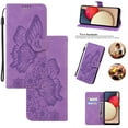 thumbnail image 1 of Feishell Wallet Case For Samsung A14 5G, Magnetic Folio Card Slots Holder Kickstand Premium PU Leather Butterfly Patterned Embossed with Wrist Strap Cover For Samsung Galaxy A14 5G, Purple, 1 of 13