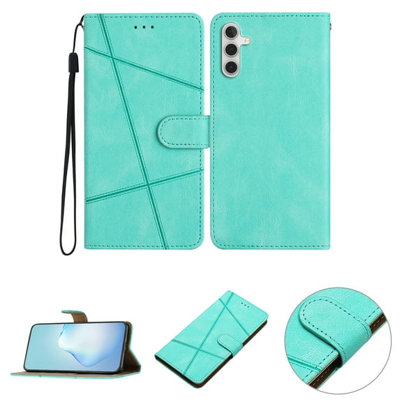 Feishell Wallet Case for Samsung A14 5G, Premium PU Leather [Folio Flip][Kickstand][Card Slots][Wrist Strap][Magnetic Closure] Phone Cover for Samsung Galaxy A14 5G, green