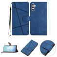 thumbnail image 1 of Feishell Wallet Case for Samsung A14 5G, Premium PU Leather [Folio Flip][Kickstand][Card Slots][Wrist Strap][Magnetic Closure] Phone Cover for Samsung Galaxy A14 5G, Blue, 1 of 10