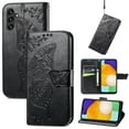 thumbnail image 1 of Feishell Wallet Case for Samsung Galaxy A13 5G 6.5 inch,Butterfly & Flower Embossed PU Leather TPU Inner Shell Magnetic Flip Stand Card Slots Shockproof Protective Phone Cover ,Black, 1 of 9