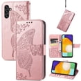 thumbnail image 1 of Feishell Wallet Case for Samsung Galaxy A13 5G 6.5 inch,Butterfly & Flower Embossed PU Leather TPU Inner Shell Magnetic Flip Stand Card Slots Shockproof Protective Phone Cover ,Rosegold, 1 of 12