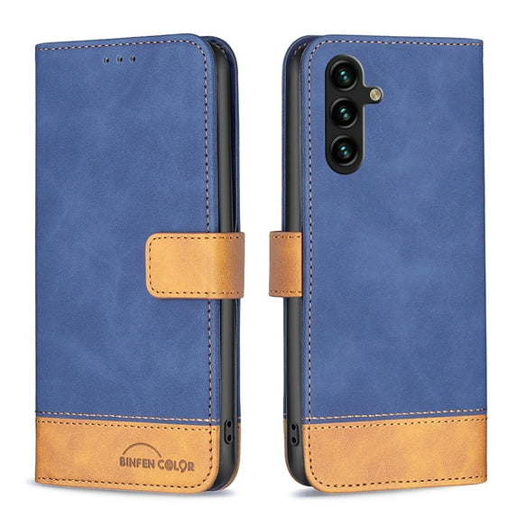 Feishell Wallet Case for Samsung Galaxy A14 5G 6.6 inch,Buisiness Luxury PU Leather Magnetic Clasp ID Credit Card Slots Holder Folio Flip Kickstand Shockproof Phone Case,Blue