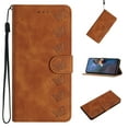 thumbnail image 1 of Feishell Wallet Case for Samsung Galaxy A14 5G, 7 Butterflies PU Leather Strap Flip Cover with Card Slots Holder Kickstand Magnetic Clasp, TPU Shockproof Non-Slip Case for Samsung A14 5G, Brown, 1 of 10