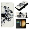 thumbnail image 1 of Feishell Wallet Case for Samsung Galaxy A15,Shockproof Colorful Painted Pattern PU Leather Magnetic Clasp Flip Kickstand ID Credit Card Slots Slim Fit Phone Case Cover,Skull, 1 of 6