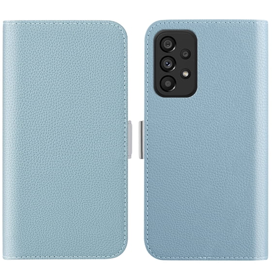 Feishell Wallet Case for Samsung Galaxy A23 4G,Lychee Texture PU Leather Candy Color Shockproof Protective Magnetic Flip Holder Anti-Scratch Phone Cover with Credit Card Slots & Cash Pocket,Blue