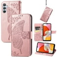 thumbnail image 1 of Feishell Wallet Case for Samsung Galaxy A25 5G,Butterfly & Flower Embossed PU Leather TPU Inner Shell Magnetic Flip Stand Card Slots Shockproof Protective Phone Cover,Rosegold, 1 of 10
