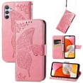 thumbnail image 1 of Feishell Wallet Case for Samsung Galaxy A25 5G,Butterfly & Flower Embossed PU Leather TPU Inner Shell Magnetic Flip Stand Card Slots Shockproof Protective Phone Cover,Pink, 1 of 9
