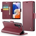 thumbnail image 1 of Feishell Wallet Case for Samsung Galaxy A34 5G, RFID Blocking Magnetic Clasp Shockproof Cover, Premium PU Leather Flip Case with Credit Card Slots Holder Kickstand for Galaxy A34 5G, Wine, 1 of 8