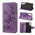 thumbnail image 1 of Feishell Wallet Case for Samsung Galaxy S21 FE 5G,Retro PU Leather Butterfly Embossed Pattern Full Protection Anti-Scratch Magnetic Clasp Flip Holder Card Slots & Cash Pocket Phone Cover,Purple, 1 of 6