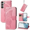 thumbnail image 1 of Feishell Wallet Case for Samsung Galaxy S23 6.1 inch,Butterfly & Flower Embossed PU Leather TPU Inner Shell Magnetic Flip Stand Card Slots Shockproof Protective Phone Cover,Pink, 1 of 1